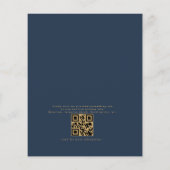 Budget QR Code Marine Blauw Goud Uitnodiging Flyer (Achterkant)