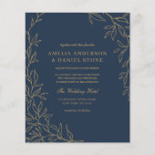 Budget QR Code Marine Blauw Goud Uitnodiging Flyer (Voorkant)