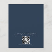 Budget QR Code Marine Blauwe Huwelijksuitnodiging (Achterkant)