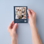 Budget QR Code Marine Blauwe Huwelijksuitnodiging Flyer (Hand)