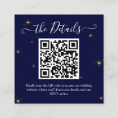 Budget QR-code Midnight Stars Wedding Website Informatiekaartje (Voorkant)