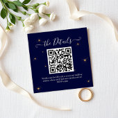 Budget QR-code Midnight Stars Wedding Website Informatiekaartje