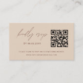 Budget QR Code Minimalist RSVP Weduwwebsite Informatiekaartje (Voorkant)