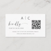 Budget QR Code Minimalist RSVP Weduwwebsite Informatiekaartje (Voorkant)