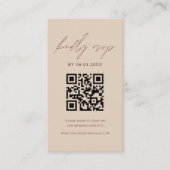Budget QR Code Minimalist RSVP Weduwwebsite Informatiekaartje (Voorkant)