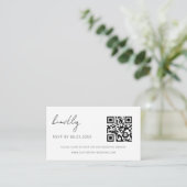 Budget QR Code Minimalist RSVP Weduwwebsite Informatiekaartje (Staand voorkant)