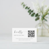 Budget QR Code Minimalist RSVP Weduwwebsite Informatiekaartje (Staand voorkant)