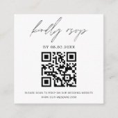 Budget QR Code Minimalist RSVP Weduwwebsite Informatiekaartje (Voorkant)