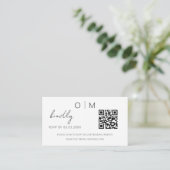 Budget QR Code Minimalist RSVP Weduwwebsite Informatiekaartje (Staand voorkant)