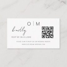 Budget QR Code Minimalist RSVP Weduwwebsite