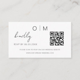 Budget QR Code Minimalist RSVP Weduwwebsite Informatiekaartje