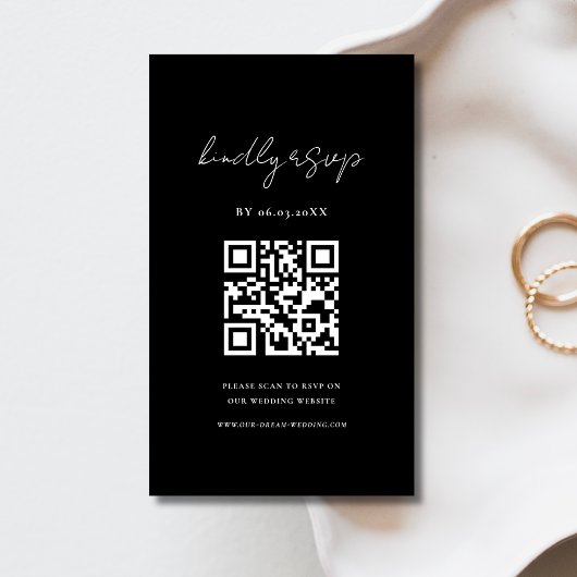 Budget QR Code Minimalist RSVP Weduwwebsite Informatiekaartje
