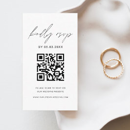 Budget QR Code Minimalist RSVP Weduwwebsite Informatiekaartje