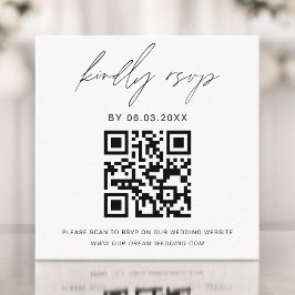 Budget QR Code Minimalist RSVP Weduwwebsite Informatiekaartje