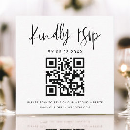 Budget QR Code Minimalist RSVP Weduwwebsite Informatiekaartje