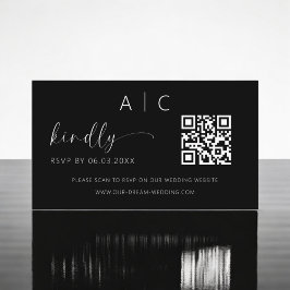 Budget QR Code Minimalist RSVP Weduwwebsite Informatiekaartje