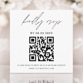 Budget QR Code Minimalist RSVP Weduwwebsite Informatiekaartje