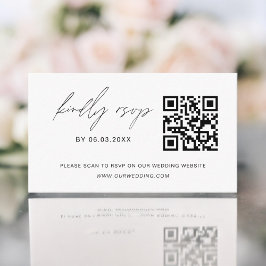 Budget QR Code Minimalist RSVP Weduwwebsite Informatiekaartje