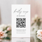 Budget QR Code Minimalist RSVP Weduwwebsite Informatiekaartje