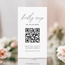 Budget QR Code Minimalist RSVP Weduwwebsite Informatiekaartje