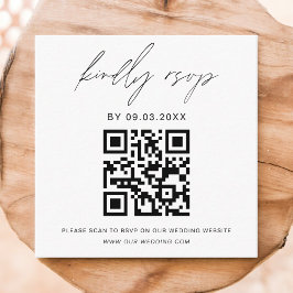 Budget QR Code Minimalist RSVP Weduwwebsite Informatiekaartje