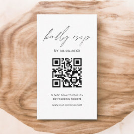 Budget QR Code Minimalist RSVP Weduwwebsite Informatiekaartje