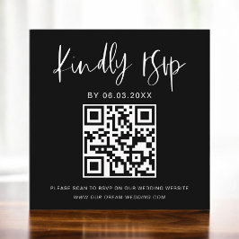 Budget QR Code Minimalist RSVP Weduwwebsite Informatiekaartje