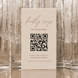 Budget QR Code Minimalist RSVP Weduwwebsite Informatiekaartje