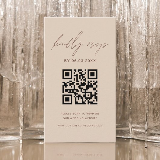 Budget QR Code Minimalist RSVP Weduwwebsite Informatiekaartje