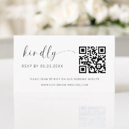 Budget QR Code Minimalist RSVP Weduwwebsite Informatiekaartje