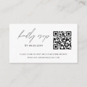 Budget QR Code Minimalist RSVP Weduwwebsite Informatiekaartje (Voorkant)