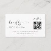 Budget QR Code Minimalist RSVP Weduwwebsite Informatiekaartje (Voorkant)