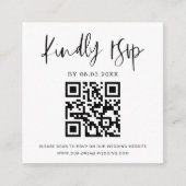 Budget QR Code Minimalist RSVP Weduwwebsite Informatiekaartje (Voorkant)