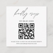 Budget QR Code Minimalist RSVP Weduwwebsite Informatiekaartje (Voorkant)