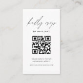 Budget QR Code Minimalist RSVP Weduwwebsite Informatiekaartje (Voorkant)