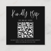 Budget QR Code Minimalist RSVP Weduwwebsite Informatiekaartje (Voorkant)