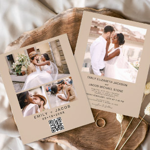 Budget QR code Minimalist Terracotta Weduwfoto Flyer