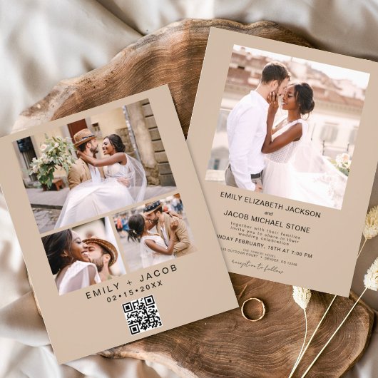 Budget QR code Minimalist Terracotta Weduwfoto Flyer