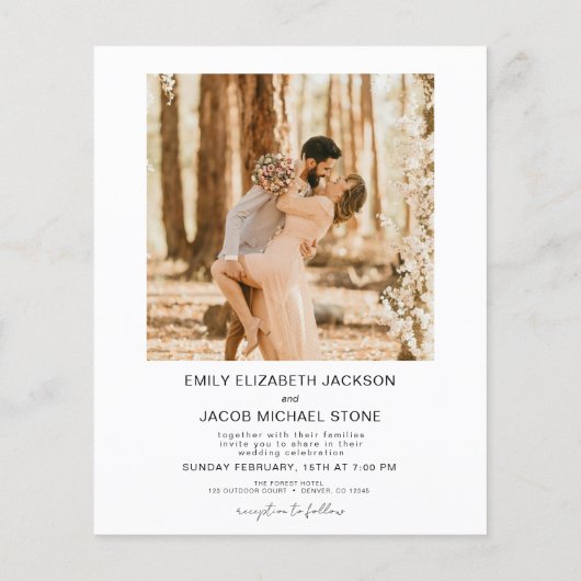 Budget QR-code Minimalist White Weduwfoto (Achterkant)