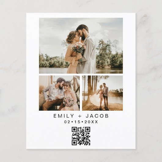 Budget QR-code Minimalist White Weduwfoto (Voorkant)