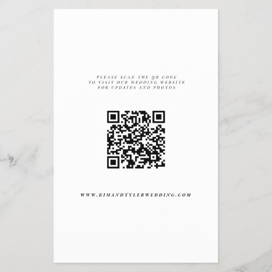 Budget QR code minimalistische bruiloft save the d Flyer (Achterkant)