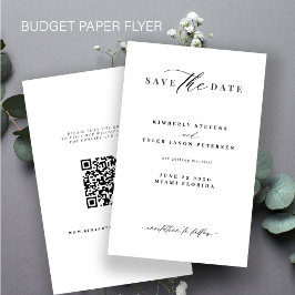 Budget QR code minimalistische bruiloft save the d Flyer