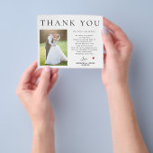 Budget QR CODE modern fotobruiloft bedankt Flyer (Hand)