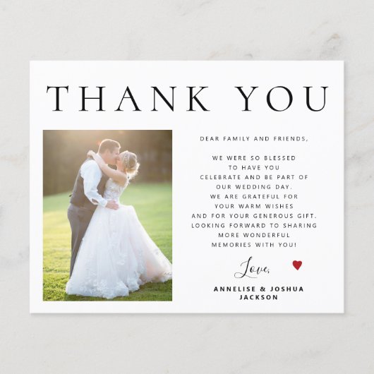 Budget QR CODE modern fotobruiloft bedankt Flyer (Voorkant)