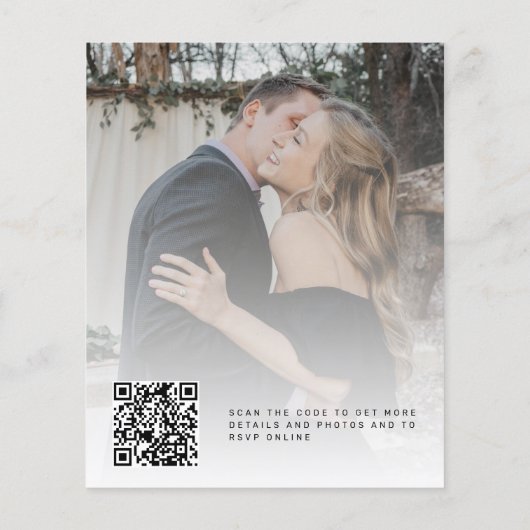 Budget QR CODE - moderne uitnodiging voor fotobrui Flyer (Achterkant)