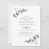 Budget QR code navy blue Eucalyptus leaf Kaart (Voorkant)