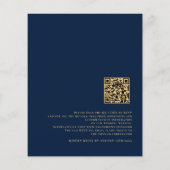 Budget QR Code Navy Gold Script Weddenschap (Achterkant)