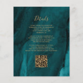 Budget QR-code paars goud teal agaat bruiloft (Achterkant)