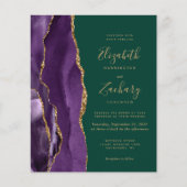 Budget QR-code Paarse agaat smaragdgroene bruiloft (Voorkant)