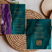 Budget QR Code Paarse Goud Blauwgroen Agaat Huweli